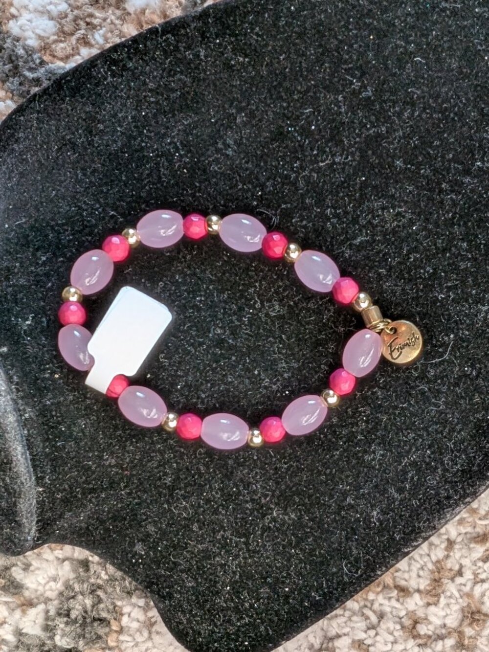 Erimish Pink Iridescent dark pink & gold Bracelet #36